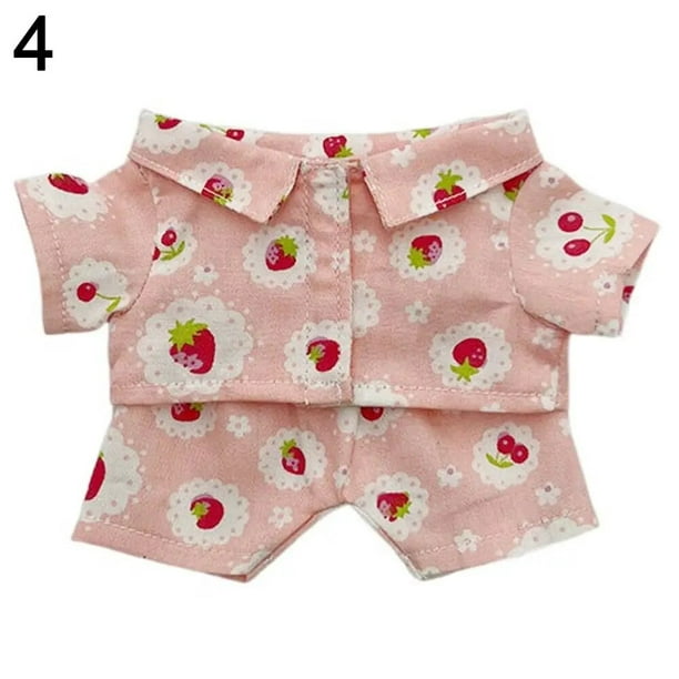 Mini ropa de dormir de dibujos animados para muñeca, traje de camisa y pantalones, ropa interior de 20cm, accesorio de muñecas de algodón de peluche