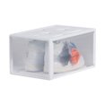 thumbnail image 2 of EeaseCA 1pc Transparent Plastic Basketball Shoe Box Shoe Cabinet Sturdy Shoes Container for Home Store Use (White), 2 of 8