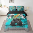 thumbnail image 2 of Castle Fairy Car Flag Bedding Comforter Set,Vintage Geometric Plaid Full Bedding Set, 2 of 8