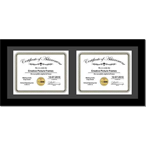 Black Document Frame Displays 8.5 by 11-inch with Mat or 11x14bk-w CreativePF 