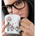 thumbnail image 2 of 3drose, Cute Pink and White Bike with Ice Cream Wagon Illustration, 15oz Two-tone Black Mug, 2 of 6