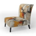 thumbnail image 3 of Designart "Yellow Black Abstract Fractal Expressions" Yellow Modern Upholstered Accent Chair - Modern Arm Chair For Living Room, 3 of 7