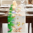 thumbnail image 3 of Table Runners 70 Inches Long Dress Scarves, Easter Bunny Farmhouse Coffee/Dining/Kitchen Table Decor, Holiday Table Runner, Spring Easter Eggs Floral Rustic Burlap 13x70 Inch, 3 of 9
