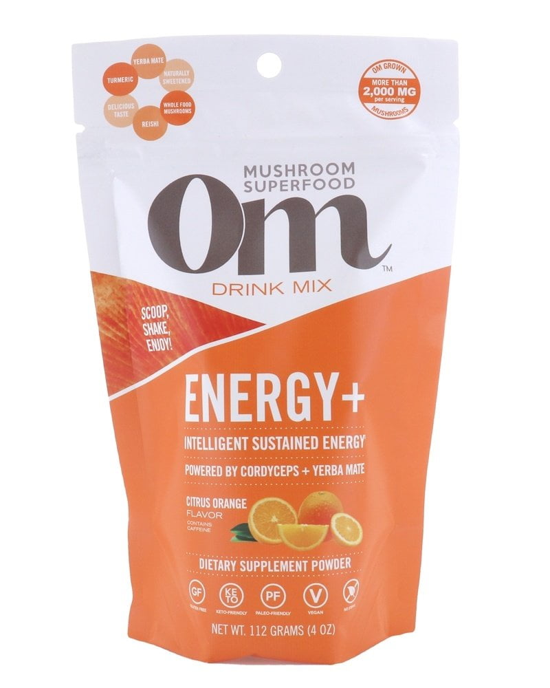 Om - Energy+ Mushroom Superfood Drink Mix Citrus Orange - 112 Grams