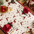 thumbnail image 3 of Fennco Styles Christmas Tree & Deer Holiday Tablecloth 56" X 56" – Burgundy Festive Dining Table Cover for Christmas Parties & Winter Gatherings, 3 of 7