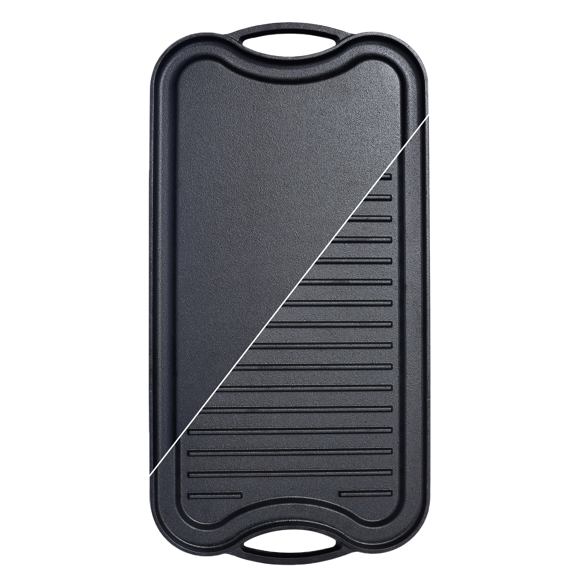 Seasoned Cast Iron Reversible Rectangular Grill/Griddle, Black,20 inch x 10inch