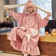 thumbnail image 3 of Conjunto de pijama de franela con capucha para mujer, ropa de dormir cómoda, bonita, Kawaii, gruesa, para el hogar, invierno, navidad, 3 of 4