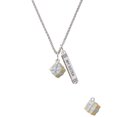 thumbnail image 2 of Delight Jewelry Goldtone 3-D Present with Crystal Silvertone Always My Sister Bar Charm Necklace, 23", 2 of 4