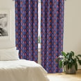 thumbnail image 3 of Ambesonne Retro 4-Panel Curtains, Art Deco Inspired Streaks, 56"x95", Violet Blue Vermilion, 3 of 4