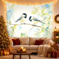 thumbnail image 3 of Birds Resembling Capped with Chickadees Perched Thin, Serene Watercolor for Plant Lovers, Aesthetic Wall Decor, Mother'S Day Gift, Tapestry Wall Hanging for Dorm and Living Room, 3 of 7