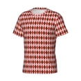 thumbnail image 3 of Rocae Red and Brown Squares for Men's Moisture-Wicking Crew Tee - T-Shirt for Sports, Outdoor Activities, and Casual WearSmall, 3 of 9