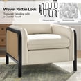 thumbnail image 4 of Tina's Home Woven Rattan Accent Chair with Solid Wood Frame, Modern Coastal Armchair with Cushioned Seat, Upholstered Lounge Chair for Living Room, Bedroom, Reading Nook, Natural, 4 of 7