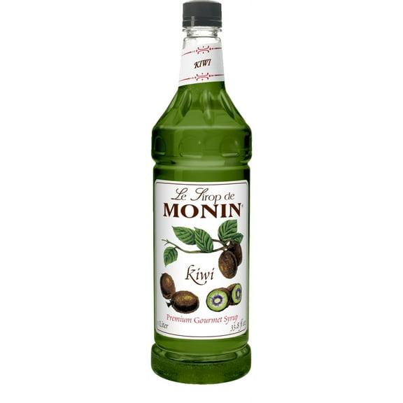 Monin - Kiwi Syrup, Uniquely Juicy and Refreshing Flavor of Kiwi. Great for Fruit Punches, Cocktails, Smoothies, Sodas and Lemonades (1 Liter, 33.8 fl.oz)