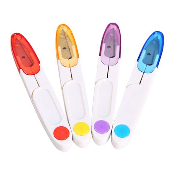 Bangcool Coupe-Fil Brodé Coloré Ciseaux à Couture avec Capuchon en Plastique (Couleur Aléatoire)