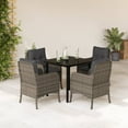 thumbnail image 1 of vidaXL 5 Piece Garden Dining Set with Cushions Grey Poly Rattan, 1 of 5