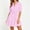 *Pink, variant on ClodeEU Women's Collared Button Down Short Sleeve Shirt Dress,Casual Cinched Waist A Line Mini Dress Black,Women's Plus L