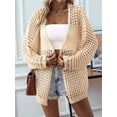 thumbnail image 5 of Women'S 2025 Crochet Light-Weight Cardigan Short Sleeve Boho Open Front Sweater Tops Apricot M, 5 of 9