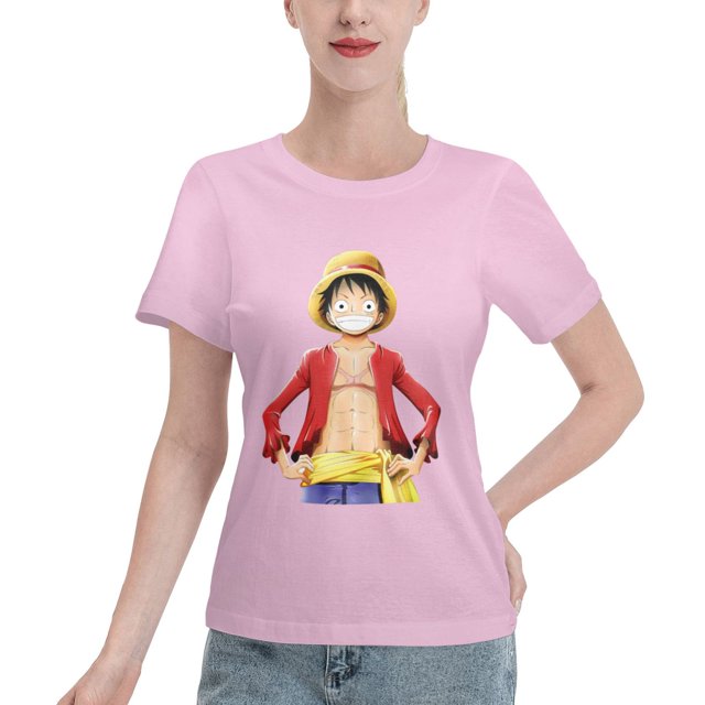 Women's Basic Short Sleeve T-Shirt One Piece Luffy