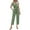 Green, variant on Kmdttou Summer Clearance! Summer Sleeveless V-neck Solid Color Straight Leg High Waisted Lace Up Jumpsuit on Clearance!