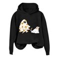 thumbnail image 1 of WEAIXIMIUNG Chandail en Molleton pour Femmes Chandail en Molleton Tendance Chandails en Molleton pour Femmes Automne Visage de Citrouille Tee Léger Pull Tops Imprimé Rétro Chandails à Capuchon Chandail en Molleton, 1 of 5