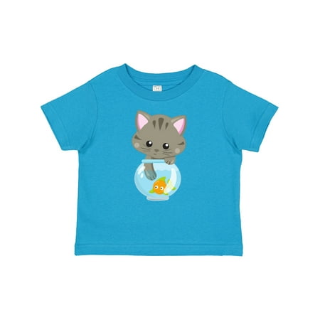 

Inktastic Cute Cat Little Cat Kitty Kitten Fish Bowl Gift Baby Girl T-Shirt