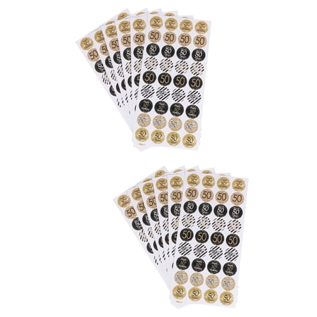 Masteelf 432 pcs 50th Birthday Decorative Sticker Adhesive Gift Decals Candy Sticker