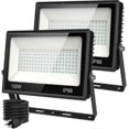 thumbnail image 1 of 100W LED Work Light 2 Pack, 9000lm Outdoor Floodlight IP66 Waterproof 6500K Daylight, 1 of 4