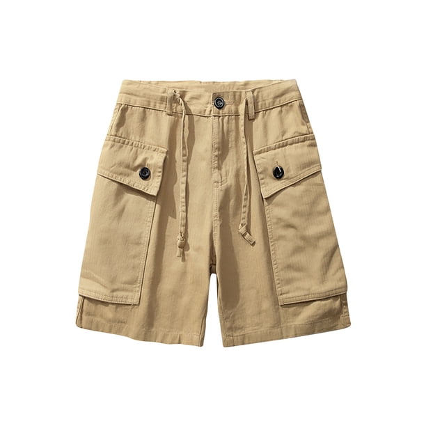 Pantalones Atléticos de Verano Casual Bolsillos de Color Sólido con Cordón Sueltos Cómodos Pantalones Cortos de Trabajo