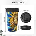 thumbnail image 3 of Gukieu vintage Starry Sunflower Print Insulated Coffee Cup, Portable Stainless Steel Vacuum Cup with Lid, Unisex, Suitable for Office, Cafe, Car, 3 of 8