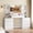 White, variant on FANRAL Curved Wood Vanity with LED Frame Mirror,Built-in Power Outlet & 8 Drawers,Open Shelves Dressing Table with Large Storage for Bedroom,Natural Oak Vanity