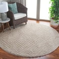 thumbnail image 2 of SAFAVIEH Tahoe Ainsley Geometric Shag Area Rug, Beige, 6'7" x 6'7" Round, 2 of 8