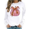 thumbnail image 5 of Frostluinai Crew Neck Sweatshirts for Women Happy Thanksgiving Pullover Long Sleeve Pumpkin Graphic Sweat Shirts Fall Gifts for Woman, 5 of 7