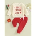 thumbnail image 2 of My First New Years Baby Boy Outfit Baby Boy Valentines Day Outfit Letter Print Long Sleeve Sweatshirt T-shirt and Elastic Casual Pants Suit, 2 of 9