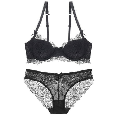 HHH New Cross Shoulder Strap Women s Sexy Lace Lingerie Comfortable Thin Cotton Cup Bra Soft Steel Ring Bra Set