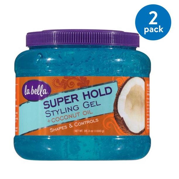 La Bella Super Hold Styling Gel Moisturizing Coconut Oil 35 3 Oz Pack Of 2 Walmart Com Walmart Com