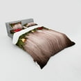 thumbnail image 2 of Ambesonne Christmas Bedding Set 4 Pcs, Wooden Rustic Xmas, Queen, Brown Green Red, 2 of 2