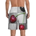 thumbnail image 3 of KLL Cherries laid Men's Casual Summer Beach Shorts Hawaiian Shorts with Pockets-Small, 3 of 5