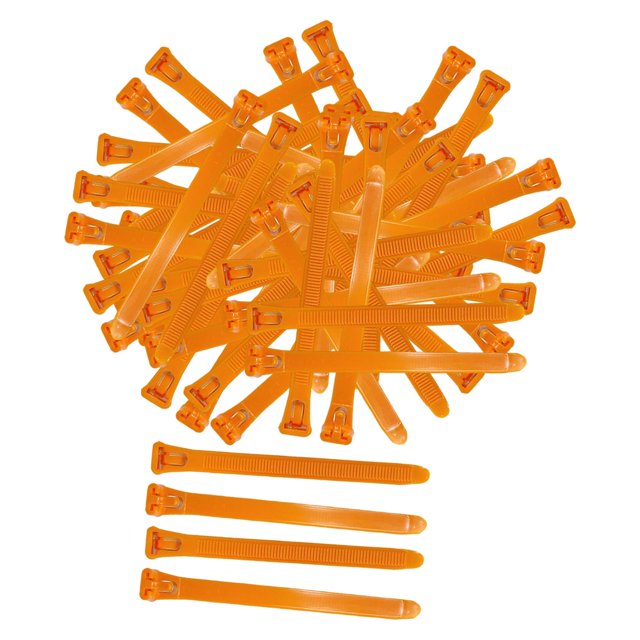 100 Anillos para Patas de Gallina, Accesorios para Gallinero, Diseño Reutilizable con Brida, Aves de Corral Naranja