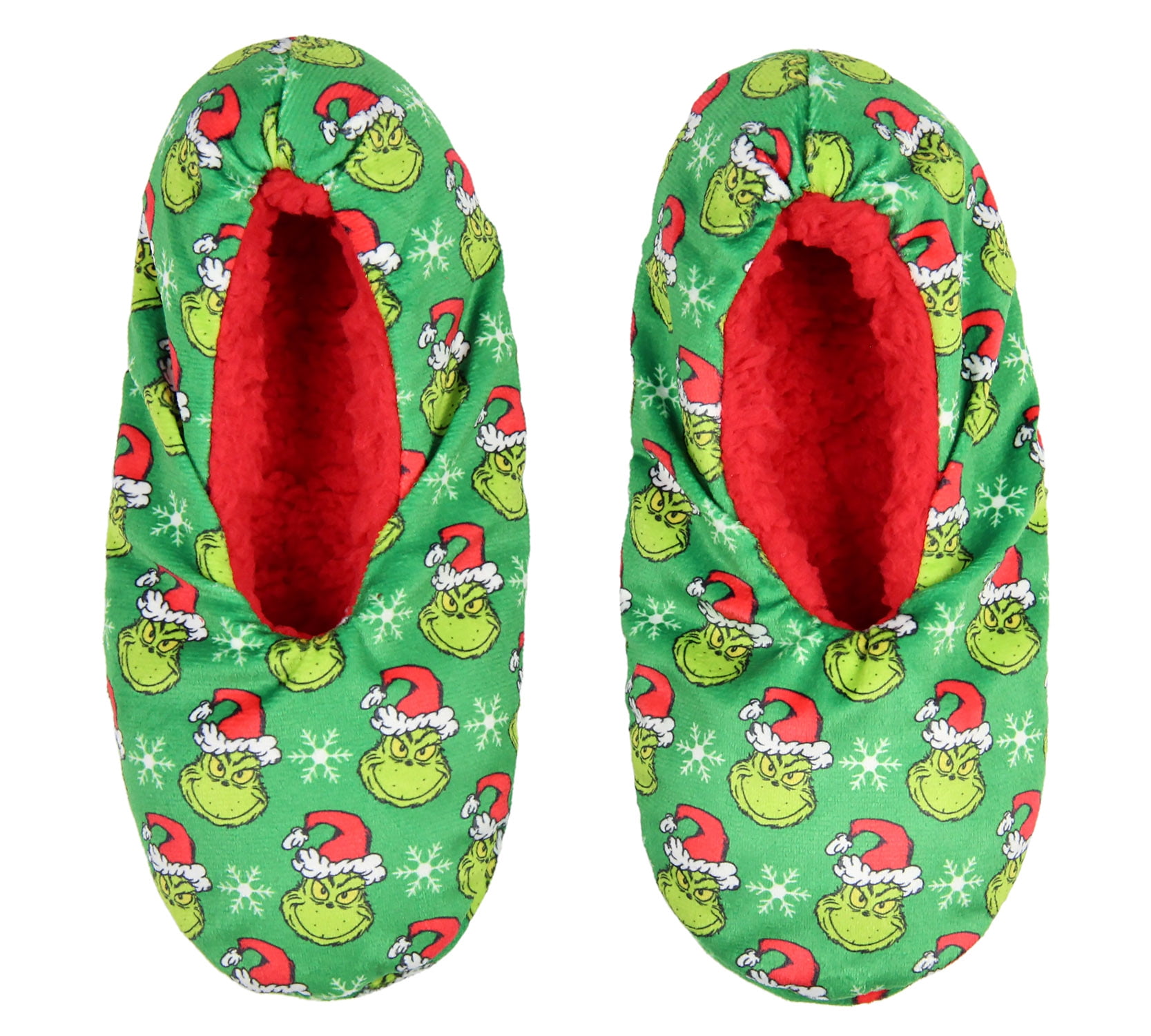 Dr. Seuss The Grinch That Stole Christmas Slippers Santa Grinch Slipper Socks with No-Slip Sole For Women Men