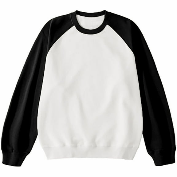 Fall Sweatshirts for Men No Hood Long Sleeve Shirts Mens Casual Color Block Raglan Pullover Basic Crewneck Loungewear Athletic Workout Sweatshirt Tops