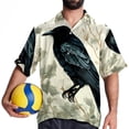thumbnail image 4 of Crow Men's Button Down Hawaiian Print Short Sleeve Casual Summer Beach Shirts, 4 of 6
