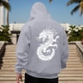 thumbnail image 2 of RUTAYY Men's Hoodie Long Sleeve Drawstring Front Pocket Dragon Graphic Back Print Pullover Sweatshirt Light Gray, 2 of 4