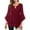 Z_ Wine, variant on UTSJKR Womens Glitter Keyhole Tops 3/4 Bell Sleeve Ruffle Pleated Flowy Blouses Dressy Casual Tunic Tops Sparkly Party Shirts Wine XL