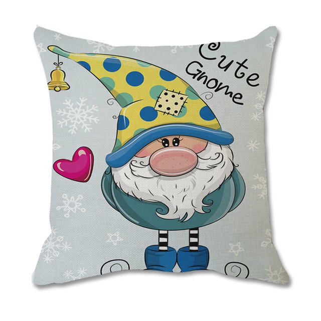 Xihbxyly Ofertas diarias Fundamentos de almohada y adorno de navideños y muñecos sin rostro, funda de almohada y patrón de Papá Noel