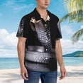 thumbnail image 3 of Sikiie Black Cobra Snake Print Men's Hawaiian Shirt, Summer Beach Button Pocket Short Sleeve T-Shirt,X-Large, 3 of 7