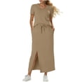 thumbnail image 2 of gbyLJF Two Piece Skirt Sets for Women Short Sleeve Top Matching Long Skirts Summer Vacation Travel Outfits, 2 of 7