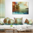 thumbnail image 3 of Designart Serene Tropical Beach with Palms - Seashore Throw Pillow - 16x16, 3 of 4