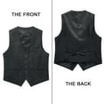 thumbnail image 6 of HISDERN Plaid Vest for Men Grey Formal Suit Vests Business V-Ncek Slim Fit Waistcoat Wedding Tuxedo, 6 of 8