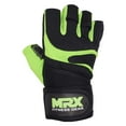 thumbnail image 4 of Weightlifting Gloves with Integrated Wrist Wrap Support Half Finger Body Building Gym Glove Green X-Large, 4 of 6