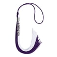thumbnail image 2 of Purple/White Graduation Tassel with Silver Stacked Date Drop, 2 of 2